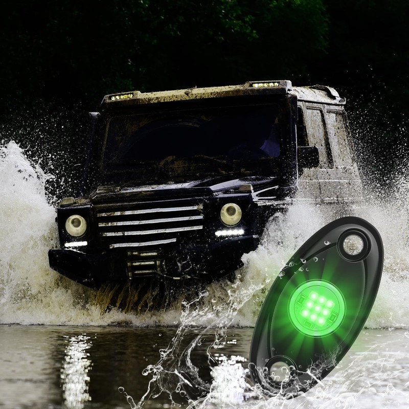 Macarrie 12 Pods Rock LED Lights for Car SUV Underglow
