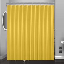 Eazzier Bath Yellow Cream Plastic Shower Curtain Or Liner, 72x72 Inch Lightweight Yellow Plastic Bathroom Shower Showroom Inner Curtain with Rustproof Metal Grommet Holes and Weighted Magnets