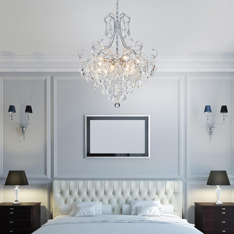 WUZUPS Crystal Chandelier 10-Light Pendant Ceiling Light Modern Lighting Fixture