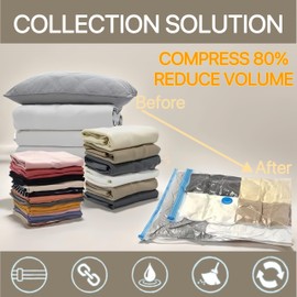 HI POMELO 7-Pack Vacuum Seal Storage Bags for Clothing with Electric Pump (Includes 1 Extra-Large, 2 Large, 2 Medium, and 2 Small Sizes), Space Saver Vacuum Seal Bags for Clothing, Travel, Bedding.