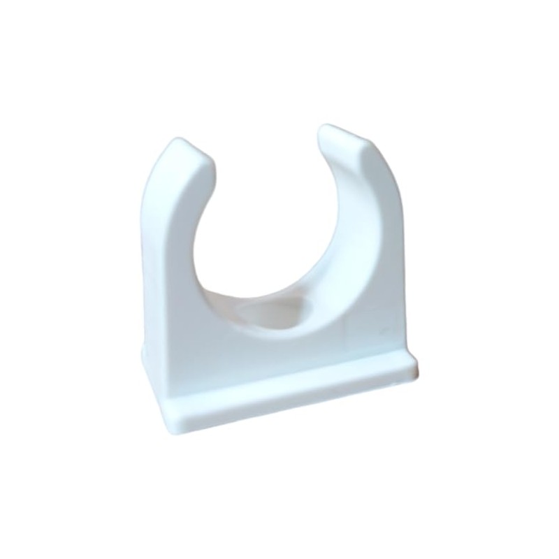 20mm White PVC U Clip Conduit Push in Saddle -