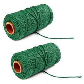 Pack of 2 Gardening Twine, 100 M x 2 MM Twine String Garden String Color Packaging Rope Gift Rope Craft String for DIY Handicraft Decoration Binding(Green)