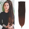 Kyriena 15pcs Thick Dreadlock Extensions Single Ended, 24 inch 1cm