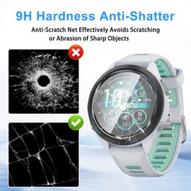 Suoman 2-Pack for Garmin Forerunner 265S Screen Protector, [Anti-Scratch] Ultra-thin Screen Protector 2.5D 9H for Garmin Forerunner 265S Smartwatch