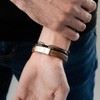 Omky Set Pulseras para Hombre | Pulsera cuero trenzado café