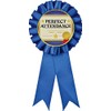 Perfect Attendance Blue Rosette Ribbon, Attendance Trophy Ribbon Award Prize,