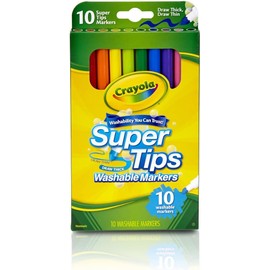 Crayola Washable Super Tip Markers (10 Count), 6 PACK