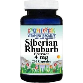 Siberian Rhubarb Extract 4mg 200 Capsules Vitamins Because