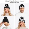 Sinestour White Cow Print Beanie Hats for Men Women Soft