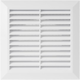 ECOPRO VENT White 4" Inch Ventilation Grille - Inside/Outside use - (Flange 3.9"Ø/Cover 6.7"x6.7") - Air Vent Louver - Exhaust Hood - Available 3 Sizes / 4 Colors, White