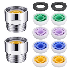 2Psc Shower Flow Restrictor,Valve Pressure Reducer Limiter Set,4/5/6/7L/min with Flow G1/2 Water Saving Adapter,Universal Faucet Aerator Replacement Parts,for Tap Fixed Shower Head and Handheld