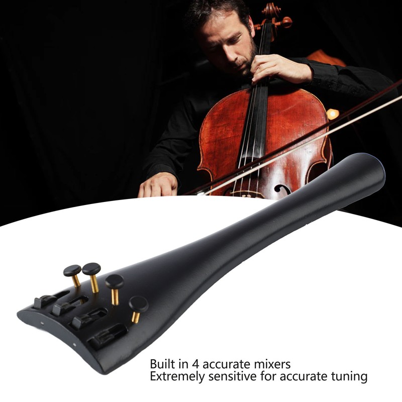 Cello Tailpiece with 4 Fine Tuners Adjustable Black Musical Instrument