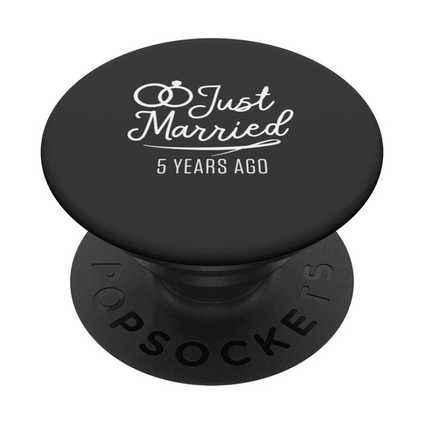 5th 5 year Wedding Anniversary Just Husband Wife PopSockets Swappable