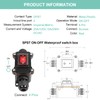 Inline Cord Switch DPST AC/DC 20A-125V,16A-250V,30A-24V,35A-12V, IP66 Waterproof (On)-Off-(On) with