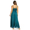 Sakkas Stonewashed Rayon Embroidered Adjustable Spaghetti Straps Long Dress -