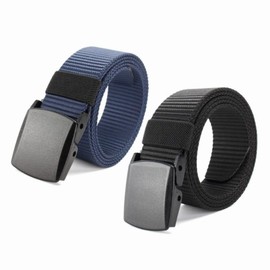 Norhogo 2 Pacchi Cintura Tattica in Tela in Stile Militare da Uomo, Cintura Regolabile Tattica di Sicurezza Cintura per Sport e Caccia all’Aria Aperta Cintura Militare
