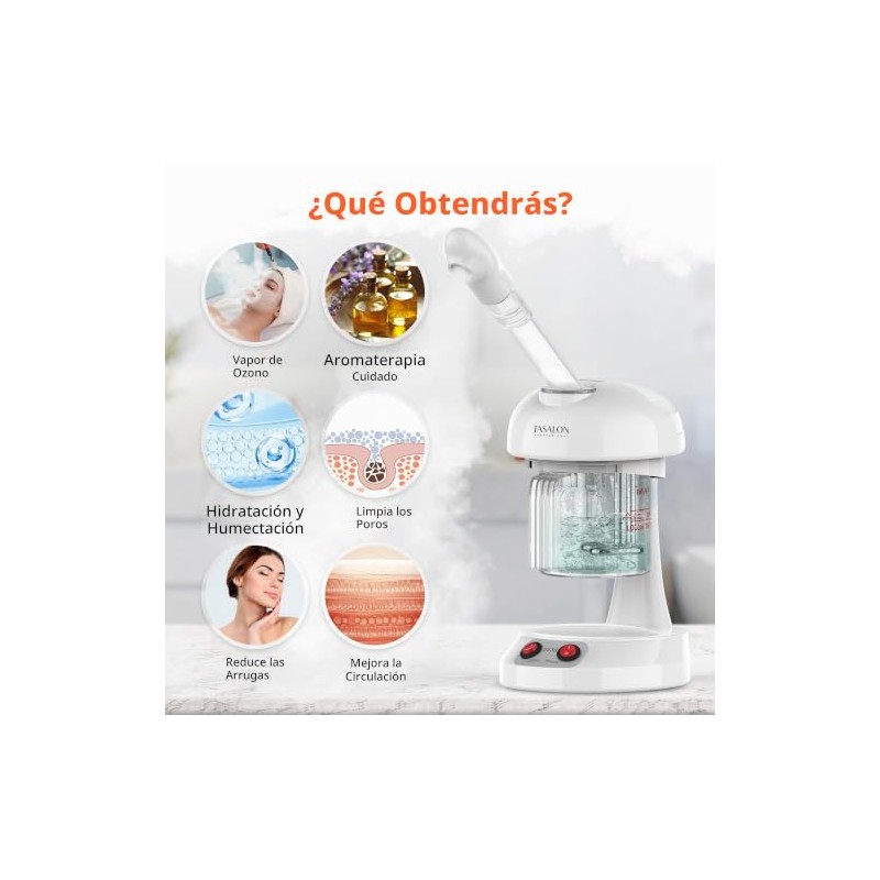 TASALON - Vaporizador facial de ozono para limpieza profunda facial