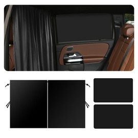 Car Sun Shade Kit,Large Car Curtains Include 1PC Car Divider Curtains+2PCS Magnetic Curtains,Universal Car Privacy Curtains Car Interior Accessories for Most SUVs Trucks (Large for SUV&Truck)