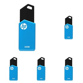 HP 32GB v150w USB 2.0 Flash Drive, Blue (Pack of 5)