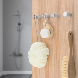 Funngy Coat Hooks, Black, 6 Pieces Stainless Steel Hooks, Bathroom Hooks, Wall Hooks, Stainless Steel Coat Hooks, Clothes Hooks, Towel Hooks for Kitchen, Bathroom, Study and Master Bedroom