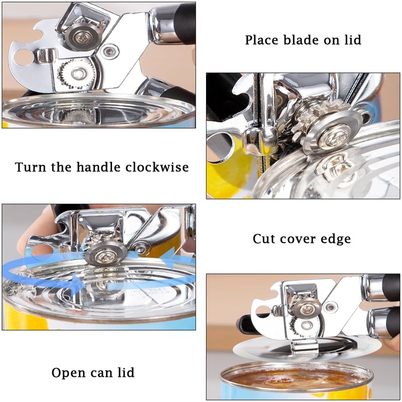 Luoqun88 Can Opener, 3 in 1 Stainless Steel Tin Openers,
