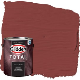 Glidden Total 1 gal. Brick Dust/Red Satin Exterior Paint with Primer