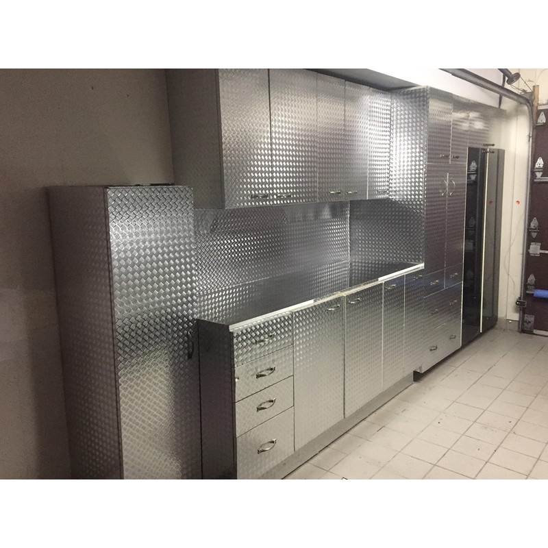 Industrial Utility Diamond Plate Metallic Chrome Finish Vinyl Wrap Sheet