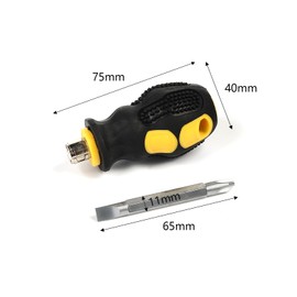 Mini Stubby Screwdriver Dual-Purpose Screwdriver Reversible Small Compact Hand Tools for Repair Works (Type-A)