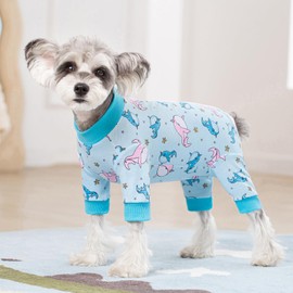 AITOLI Dog Surgery Recovery Suit, Dog Onesie for Surgery Female Male Dogs, Dogs Pajamas Long Sleeve, Small Dogs Onesie, Abdominal Wound Bandages Surgical Suit, Cat Recovery Suit for Shedding Skin Disease