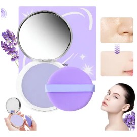 Base Maquillaje Polvo Compacto Matte Con Espejo Lavanda                                                                                               