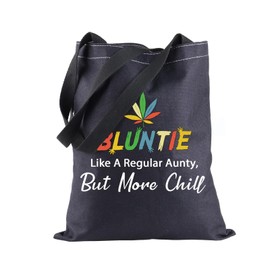 BLUPARK Funny Aunt Shopping Bag Auntie Gift Bluntie Like A Regular Aunty Canvas Tote Bag Gift For Auntie, Bluntie, Retro