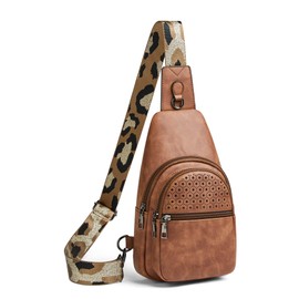 Mroede Crossbody Bags for Women 4-Pockets Sling Bag Fanny Pack Chest Purse Backpack Casual Daypacks Travel Shopping