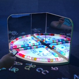 SENTAUR Sensory Interactive Play Corner – Adjustable Color Modes, Right-Angle Mirror & Fan-Shaped Light Guide – Ideal for Manipulative Play & Sensory Development for Kids