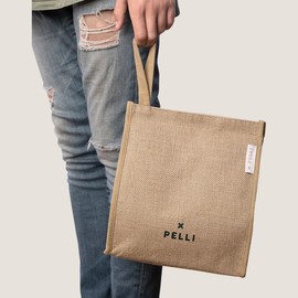 Pelli Big Break JUTE Insulated Lunch Bag, Natural