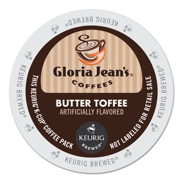 Gloria Jean's Coffees Butter Toffee, Single-Serve Keurig K-Cup Pods, Flavored Medium Roast Coffee, 96 Count, 24 Count (Pack of 4)