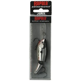 Rapala ARTICULATED SUSPENDING LURE JOINTED SHAD RAP - 13, per unit, Chrome, CH, 7, Suspending, 2.1-4.5