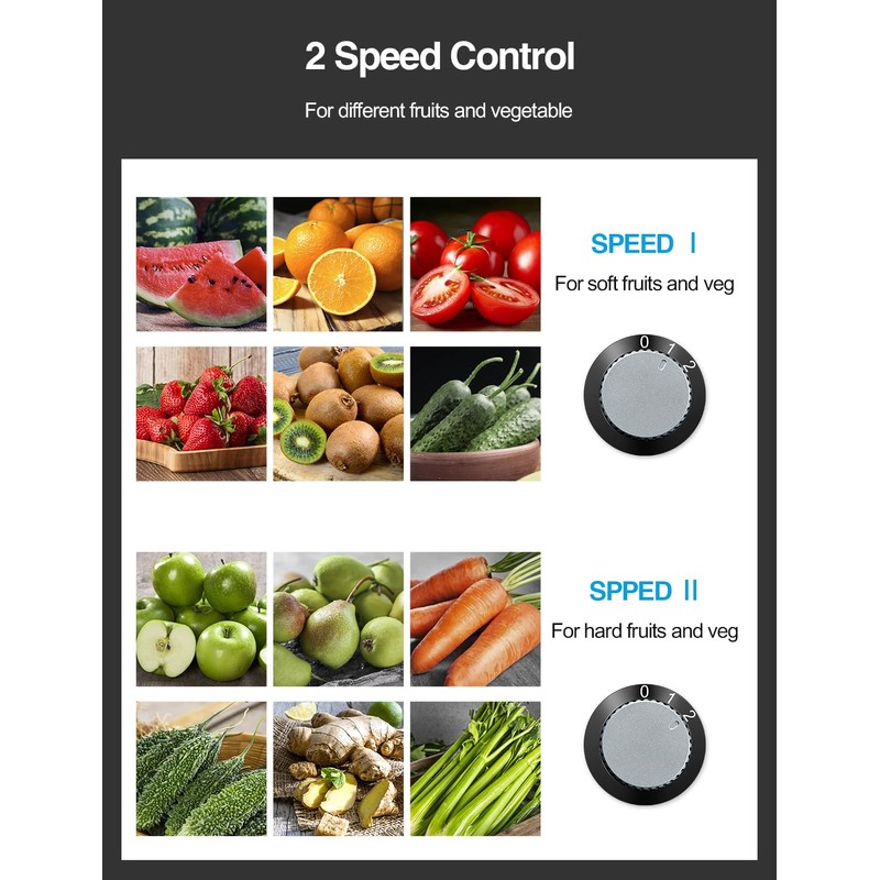 Qcen Juicer Machine, 800W Centrifugal Juicer Extractor with Wide Mouth