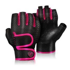 MOREOK Workout Gloves Padded Weight Lifting Gloves for Men/Women, [5MM Gel] Fingerless Grip Gym Gloves Fitness Gloves for Exercise, Weightlifting, Cycling, Pull ups, Rowing, and Climbing Pink-M