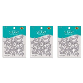 Glitter Shark Birthday Table Confetti Pack of 3