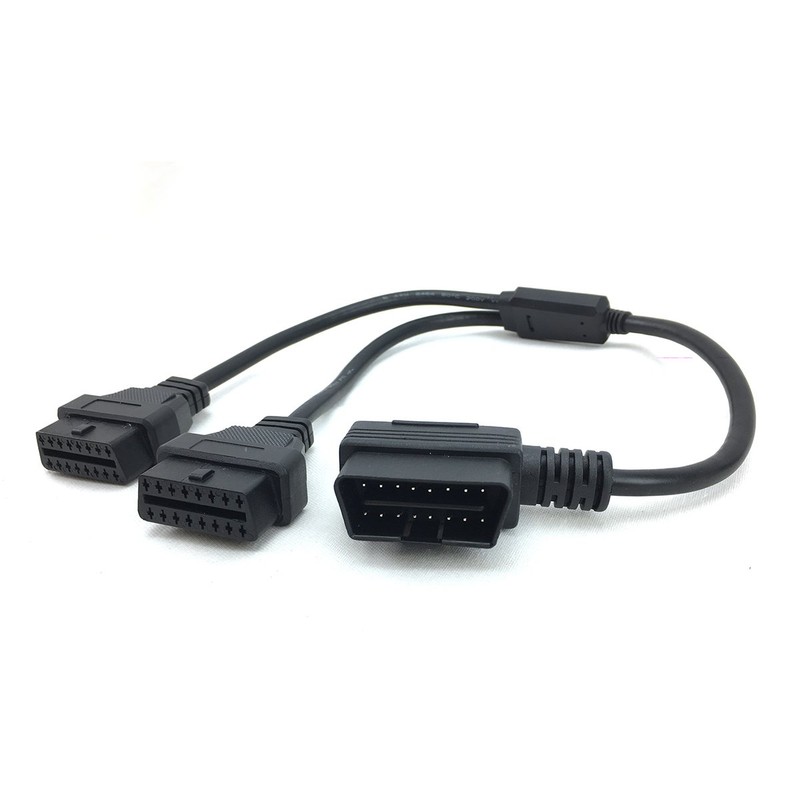 Crossfield L Type Connector OBDII 2 Splitter Cable Splitter Power