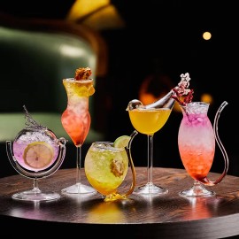 Modern Design Creative Shape Wine Glass Crystal Cocktail Cup Bird Themed Bird Bartender Wedding Martini Champagne Gift Celebratecolor: Straw, Capacity: 280 mL