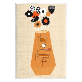 Stupell Industries Boho Orange Flower Vase Wall Plaque Art by Deborah Velasquez