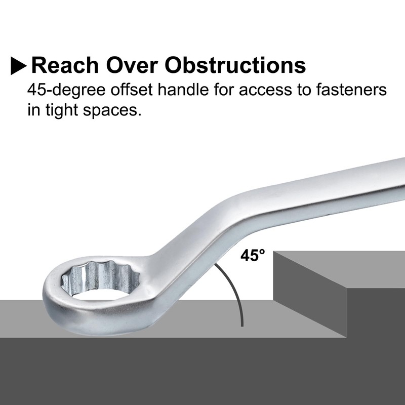 sourcing map Offset Double Box End Wrench 13mm x 15mm