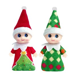 2pcs Mini Baby Elves Christmas Elf Baby Dolls for Girls Boys,Cute Little Elfs Twins Tiny Christmas Dolls Elf Accessories,Girl Elf Small Elf Baby Doll Elf Novelty Gift for Kids Xmas Stocking Stuffers