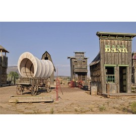Yeele 10x8ft Wild West Backdrop for Photography Vintage Wood Bank Wagon Carriage Background Retro Western Town Cowboy Boy Kids Photo Booth Video Shoot Vinyl Studio Props