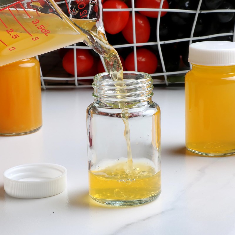 Woaiwo-q Juice Shot Bottles Set,2 Oz Wide Mouth Jars for