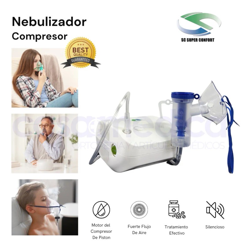 Nebulizador De Compresor Adulto/infantil Con Accesorios Blanco