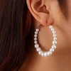 Inateannal Boho Large Pearl Hoop Earrings Pearl Circle Dangle Earrings