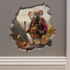 Autumn Hiker Mouse in Mouse Hole Decal - Mouse Hole