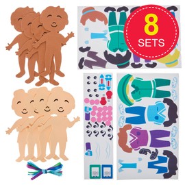 Baker Ross FN059 Mix & Match Doctor and Nurse Decoration Kits - 8 Pack Decoration Craft Kits for Kids